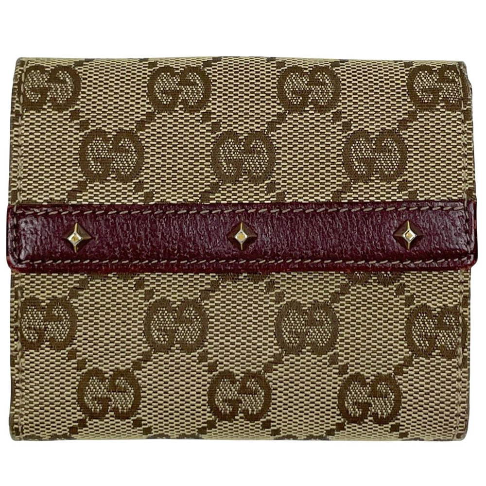 Gucci GG bi fold wallet canvas brown